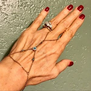 REBECCA MINKOFF GOLD-TONE w STONES HAND CHAIN